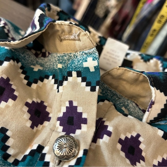 ❤️ ROUGHRIDER Geometric Patterned Button-Up Shirt S - Picture 11 of 15